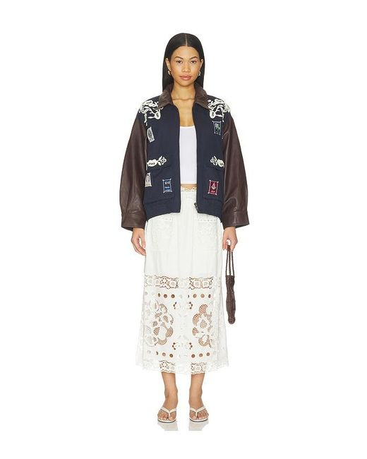 Sea White Gardener Embroided Skirt