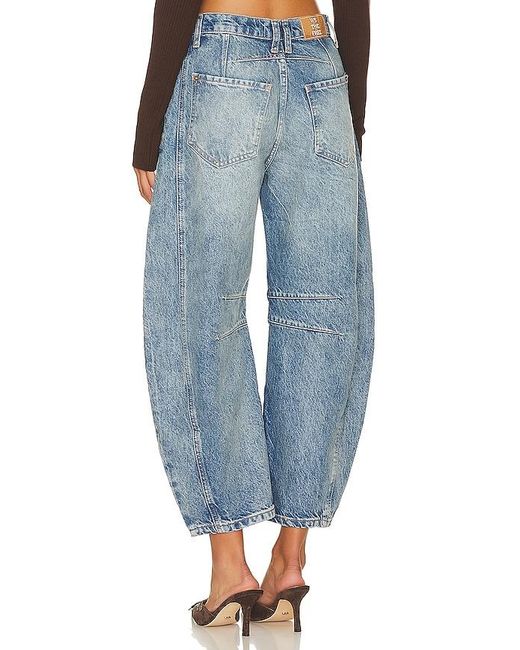 Free People Blue X We The Free Good Luck Mid Rise Barrel