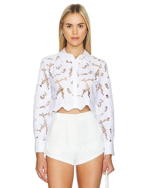 L'Agence White BUTTON-DOWN-BLUSE SEYCHELLE