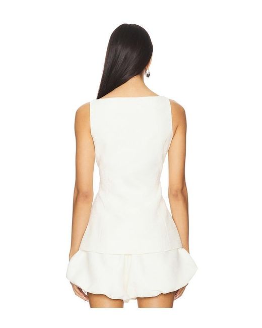 Line & Dot White Adella Top