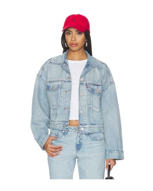 Levi's Blue Loose Crop Trucker Jacket