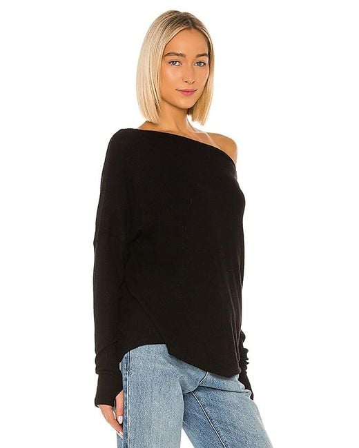 Michael Lauren Black Santos Drop Shoulder Sweater