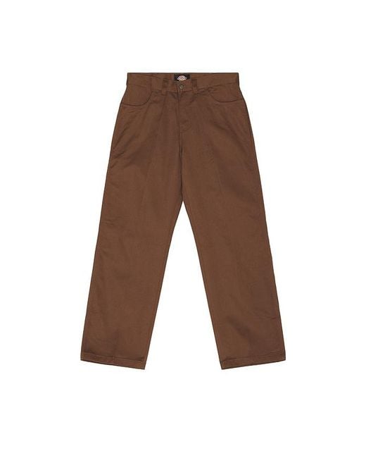 Dickies Brown Loose Straight Twill Pant for men