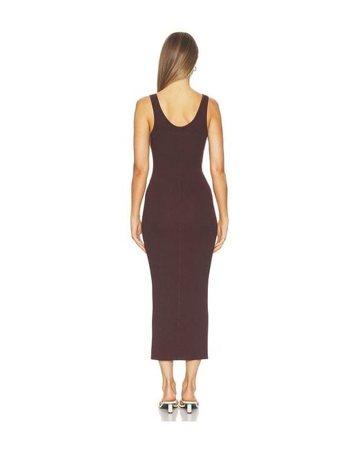 Enza Costa Brown Silk Knit Tank Maxi Dress