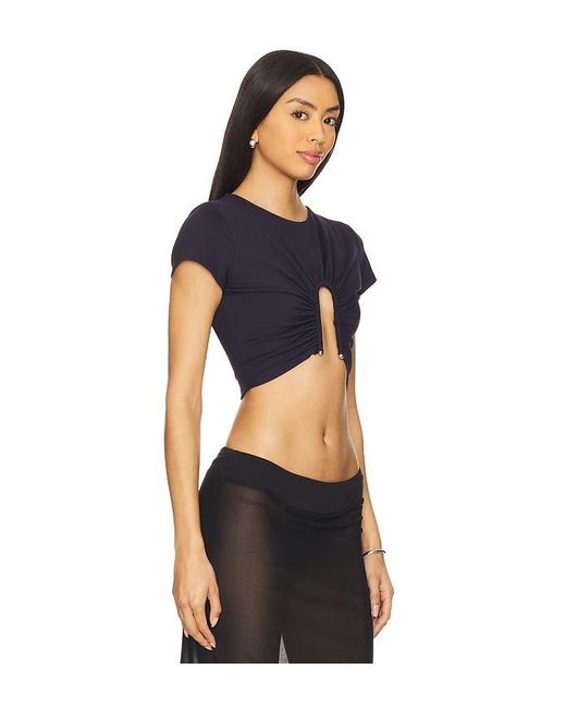 Susana Monaco Black Upside Down U Wire Ss Top