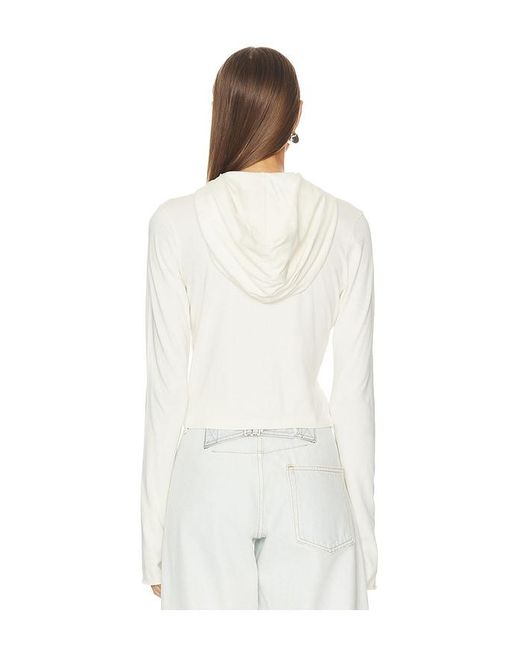 GRLFRND White Shrunken Zip Hoodie