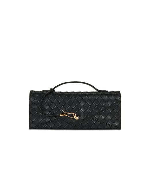 JW PEI Black Celeste Woven Textured Envelope Top Handle Bag