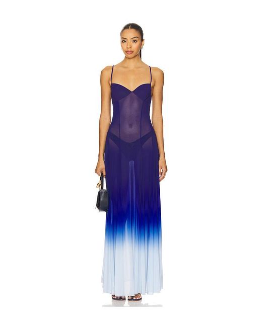 Leslie Amon Blue Timeless Ombre Sea Dress