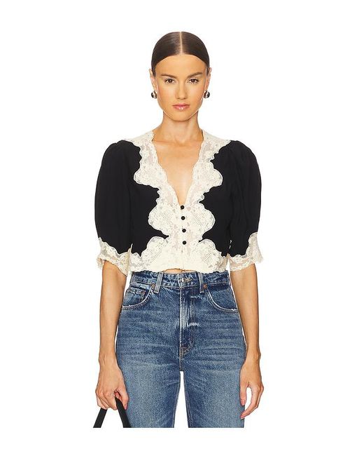 Rixo Blue Yasmin Top