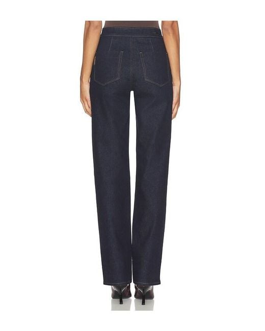 PAIGE Blue Stevie Jeans With Trouser Flap Pockets