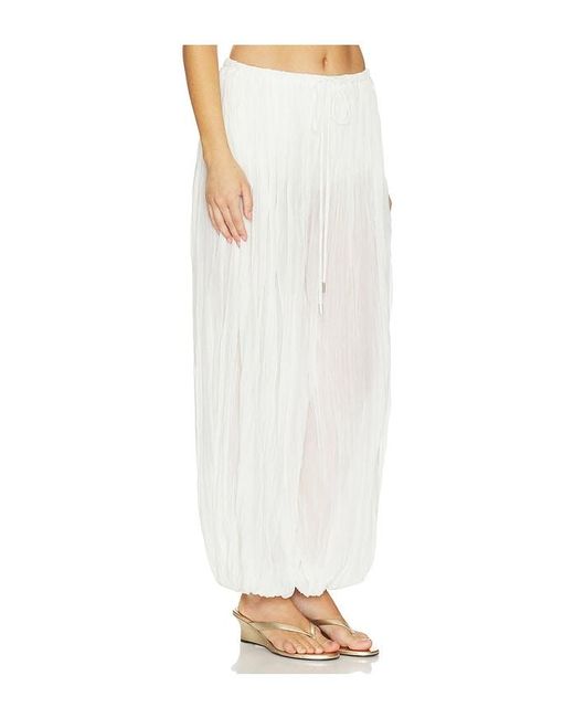 Jonathan Simkhai White Afton Crinkle Jersey Balloon Pant