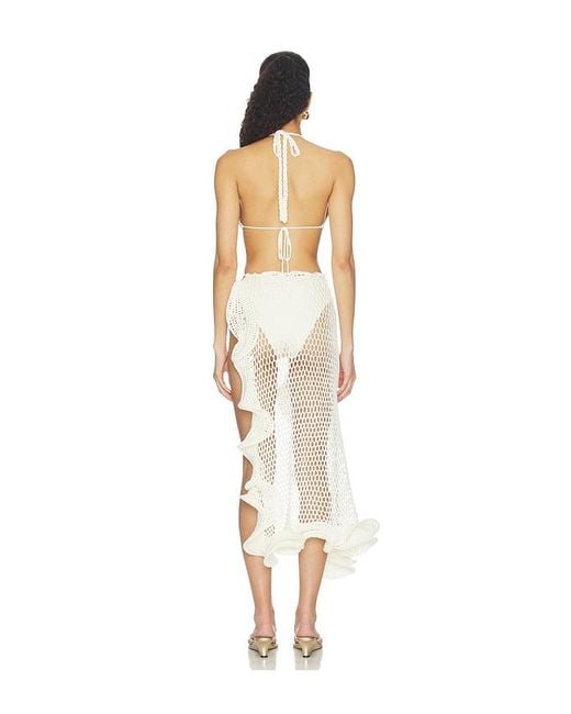 MORE TO COME White Blossom Crochet Skirt Set
