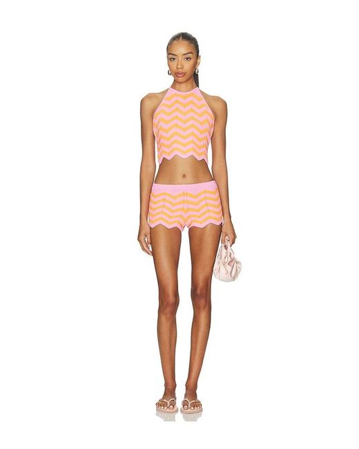 Kulani Kinis Multicolor Chevron Knit Micro Short