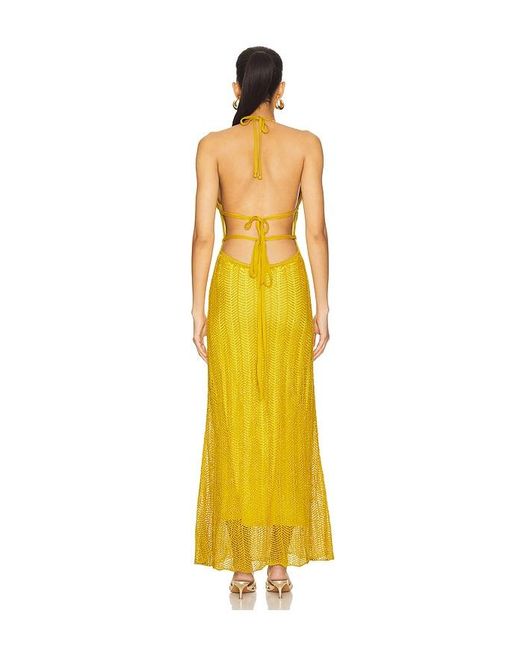 CAPITTANA Yellow Ariel Maxi Dress