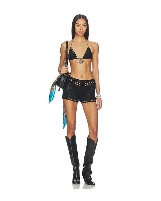 superdown Blue Julianna Crochet Short
