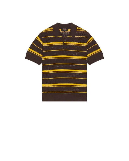 Mesh Polo Stripe En Color Marrón Talla (También En M, Xl) Beams Plus de hombre de color Orange