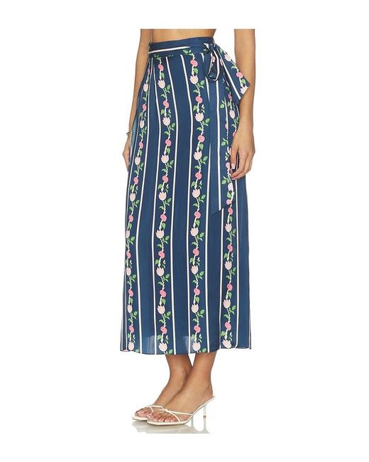 VERANDAH Blue Toran Silk Luxe Skirt