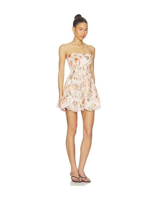 Hemant & Nandita White Off-Shoulder Short Dress