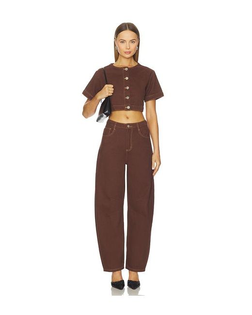 SNDY'S Brown Tilla Denim Top