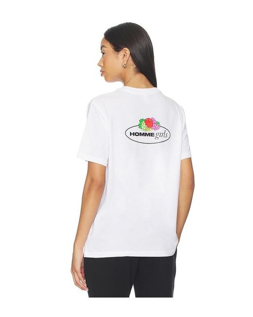 HOMMEGIRLS White X Fruit Of The Loom Pocket Tee
