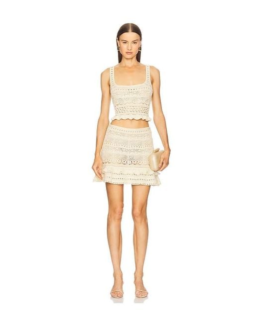 retroféte Natural Damira Crochet Top