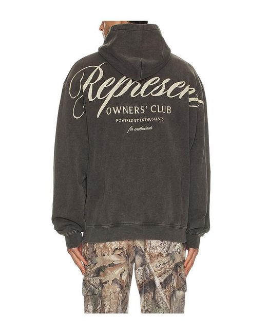 Represent Gray Owners Club Script Hoodie for men