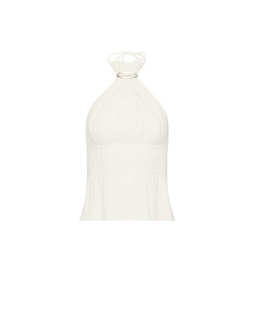 HAELO White Halo Pleat Halter Top
