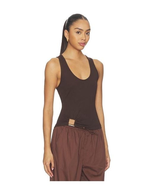 ROAME. Brown Cody Rib Tank