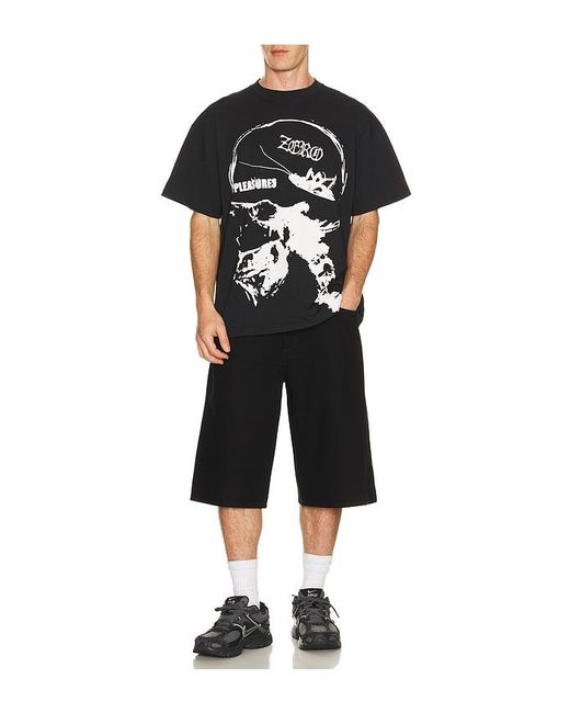 Pleasures Black X Zero Skateboards Roaches T-Shirt for men