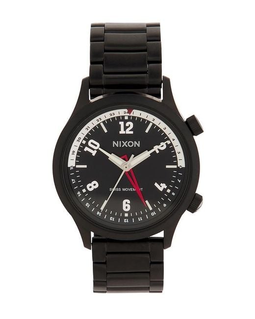 Nixon Black Drifter Gmt Watch for men