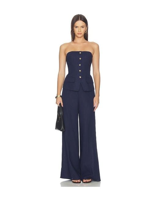 Generation Love Blue Quinn Linen Bustier