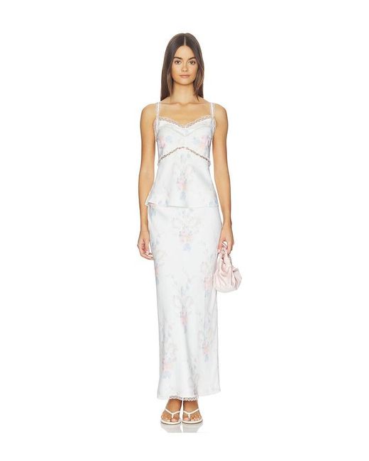 LoveShackFancy White Kalo Skirt