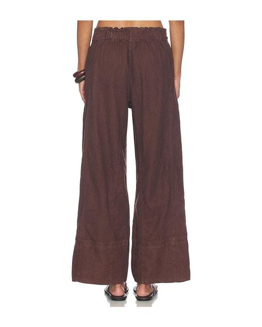 Free People Brown Days End Linen Pull On