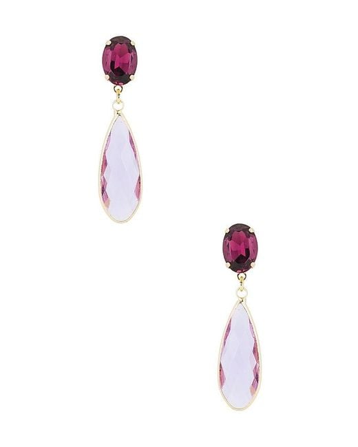 Anton Heunis White Omega Clasp Colour Drop Earrings