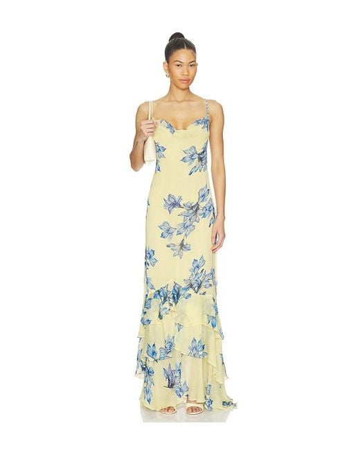 Rococo Sand White Cowl Maxi Dress With Sash