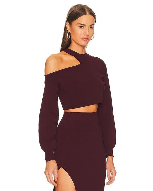 Michael Costello Red X Revolve Asym Cut Out Dolman Sweater