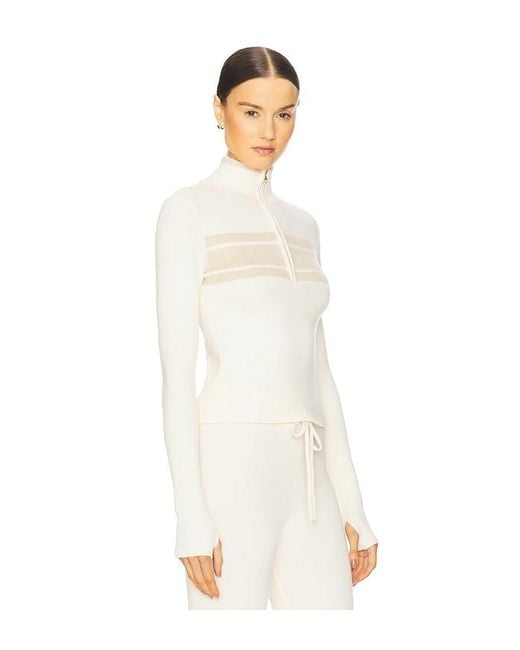 WellBeing + BeingWell White Chalet Half Zip Pullover