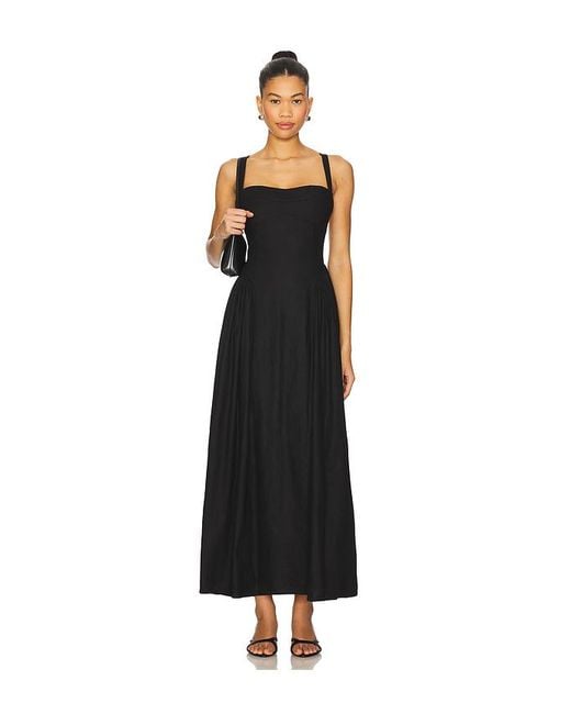 Lovers + Friends Black Agneta Midi Dress