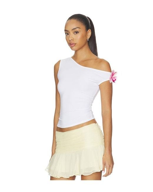 MORE TO COME White Neha Asymmetrical Top