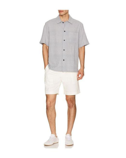 Theory Gray Mini Texture Check Shirt for men