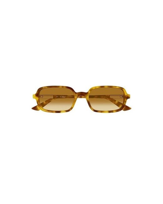 Chloé Brown Rectangular Sunglasses