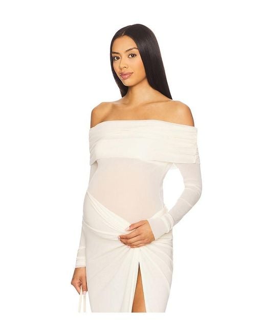BUMPSUIT White Off The Shoulder Mesh Top