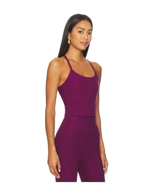 Beyond Yoga Slim Racerback タンクトップ Purple