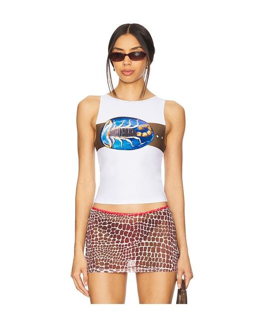 Camiseta Gráfica Ajustada Scorpion En Talla En 1XBLUE de color White