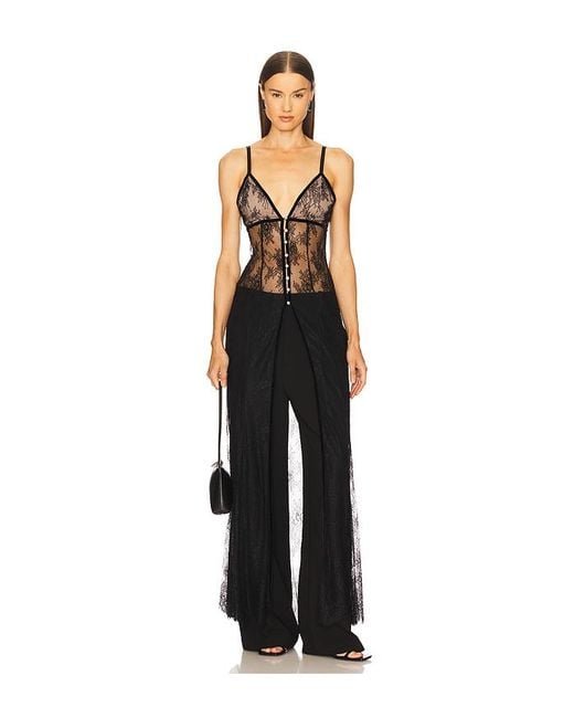 Alice + Olivia Black Transparente Bluse Melodie