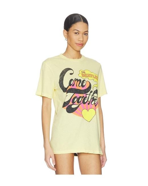 Junk Food Yellow The Beatles Come Together Tee for men