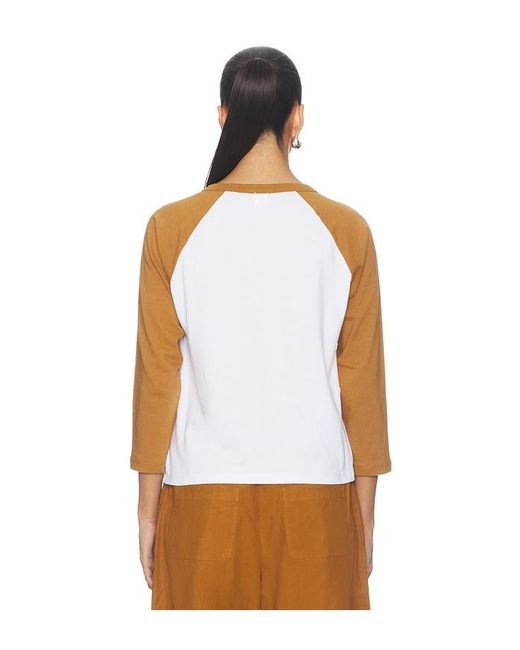 Leset White Margo Baseball Tee
