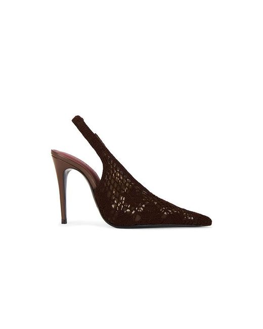 Magda Butrym Brown Slingback Crochet Pump