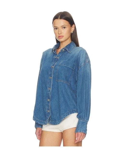 Free People Blue X We The Free Ashley Denim Shirt
