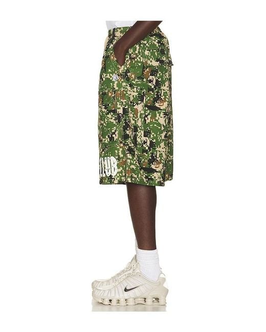BBCICECREAM Green Camo Cargo Shorts for men